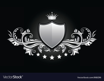 Vintage emblem with shield vector image Vintage emblem with shield vector image