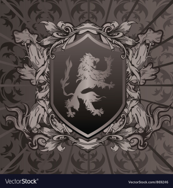 Vintage emblem with shield vector image Vintage emblem with shield vector image
