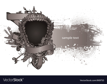 Vintage emblem with shield vector image Vintage emblem with shield vector image