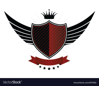 Vintage emblem with shield vector image Vintage emblem with shield vector image