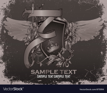Vintage emblem with shield vector image Vintage emblem with shield vector image