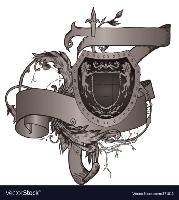Vintage emblem with shield vector image Vintage emblem with shield vector image