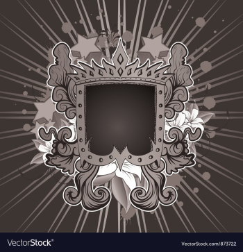 Vintage emblem with shield vector image Vintage emblem with shield vector image