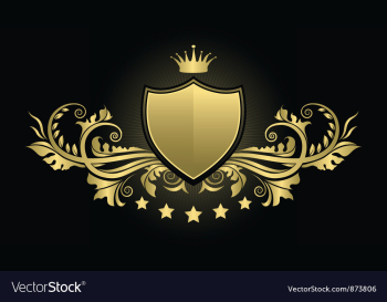 Vintage emblem with shield vector image Vintage emblem with shield vector image