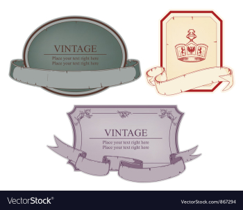 Vintage emblems set vector image Vintage emblems set vector image
