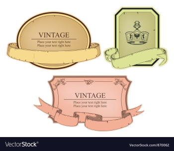 Vintage emblems set vector image Vintage emblems set vector image