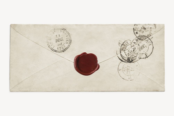 Vintage envelope with red wax | Free PSD - rawpixel
