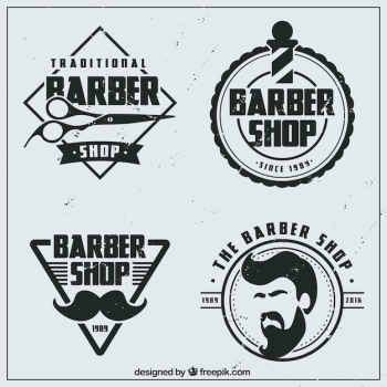 Vintage flat barber shop logos Vintage flat barber shop logos
