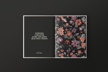 Vintage floral book mockup, flat | Free PSD Mockup - rawpixel