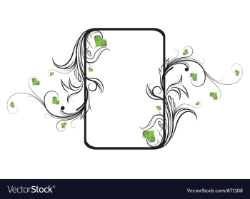 Vintage floral frame with hearts vector image Vintage floral frame with hearts vector image