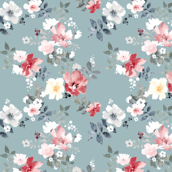 Vintage Floral Pattern on Blue Background Vintage Floral Pattern on Blue Background