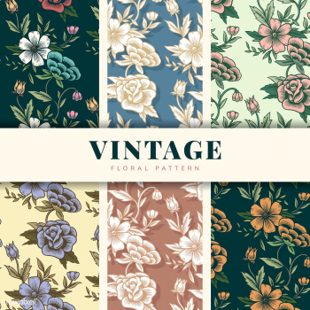 Vintage floral pattern set | Free stock vector - 558201 Vintage floral pattern set | Free stock vector - 558201