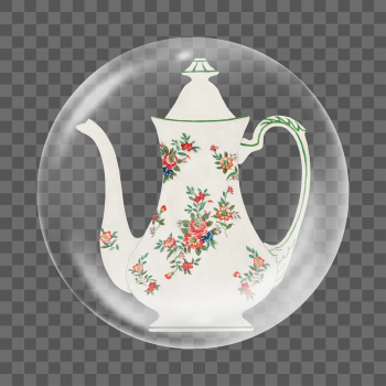 Vintage floral teapot png sticker, | Free PNG - rawpixel