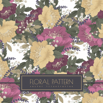 Vintage flower background seamless pattern Free Vector