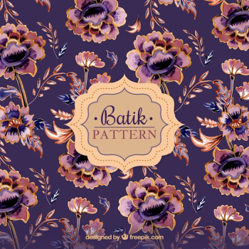 Vintage flower pattern in batik style Vintage flower pattern in batik style