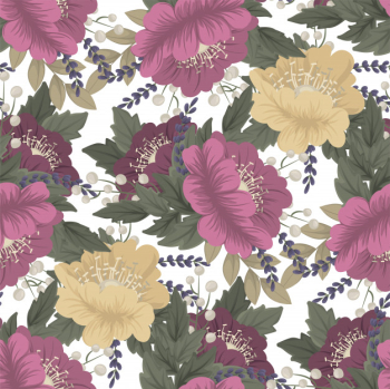 Vintage flower  seamless pattern Free Vector