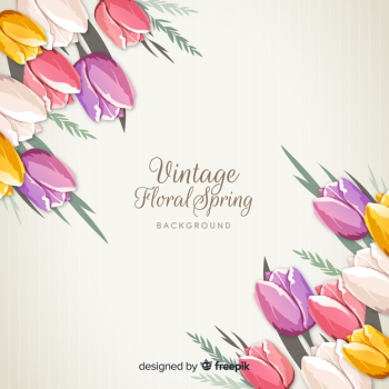 Vintage flowers spring background Vintage flowers spring background