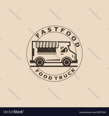 Vintage food truck logo emblem retro vector image Vintage food truck logo emblem retro vector image