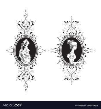 Vintage frames set vector image Vintage frames set vector image