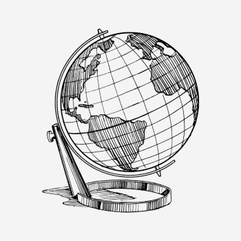 Vintage globe hand drawn illustration. | Free Photo - rawpixel