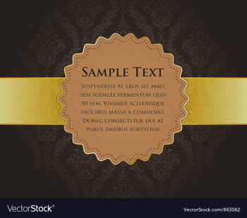 Vintage gold label vector image Vintage gold label vector image