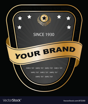 Vintage gold label vector image Vintage gold label vector image