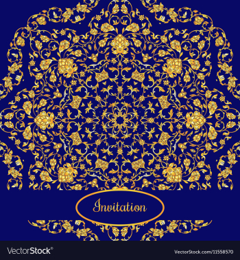 Vintage gold round ornament vector image
