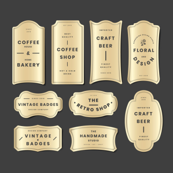 Vintage golden logo set Vintage golden logo set
