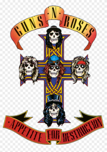 Vintage Guns & Roses Sticker Rock And Roll Band - Guns N Roses Appetite Vintage Guns & Roses Sticker Rock And Roll Band - Guns N Roses Appetite
