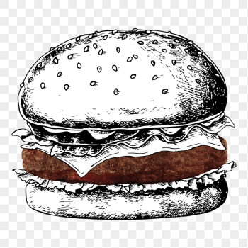 Vintage hamburger png sticker, fast | Free PNG - rawpixel