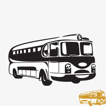 Vintage Hand-drawn Cartoon Bus Pattern, Cartoon Clipart, Bus Clipart ...