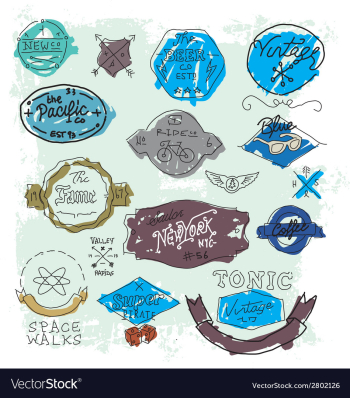 Vintage Hand drawn logos vector image Vintage Hand drawn logos vector image