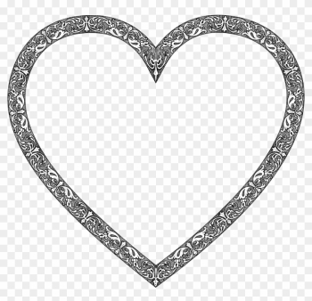 Vintage Heart - Heart Frame Black And White Png