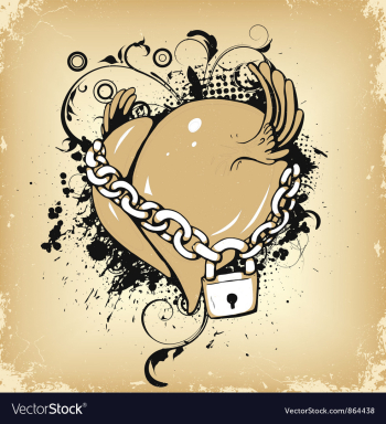 Vintage heart vector image