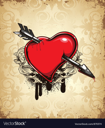 Vintage heart vector image