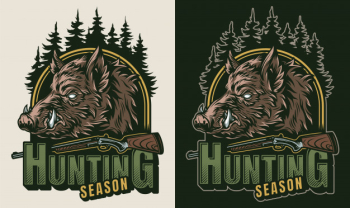 Vintage hunting colorful logo Free Vector Vintage hunting colorful logo Free Vector