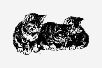 Vintage kittens drawing clipart, animal | Free Photo - rawpixel Vintage kittens drawing clipart, animal | Free Photo - rawpixel