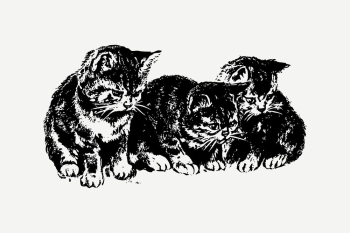 Vintage kittens drawing clipart, animal | Free PSD - rawpixel Vintage kittens drawing clipart, animal | Free PSD - rawpixel