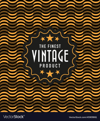 vintage label with art deco pattern background