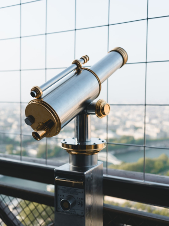 Vintage metal made telescope on Tower Vintage metal made telescope on Tower