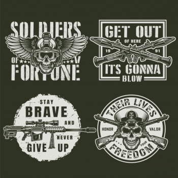 Vintage military badges Free Vector Vintage military badges Free Vector