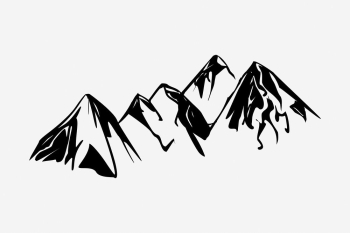 Vintage mountain clipart, nature illustration | Free Photo Illustration - rawpixel