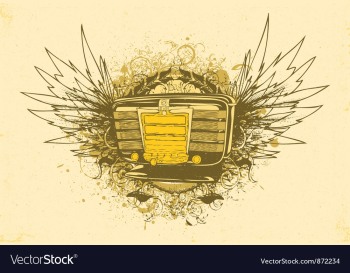 Vintage music emblem vector image Vintage music emblem vector image