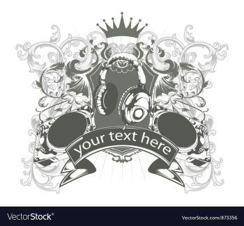 Vintage music emblem vector image Vintage music emblem vector image