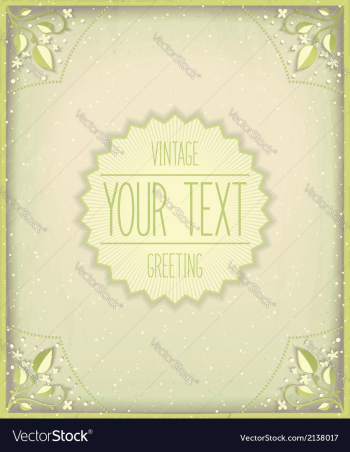 Vintage nature card template vector image Vintage nature card template vector image