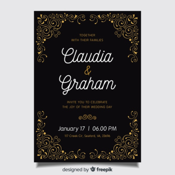Vintage ornamental wedding invitation template Free Vector Vintage ornamental wedding invitation template Free Vector