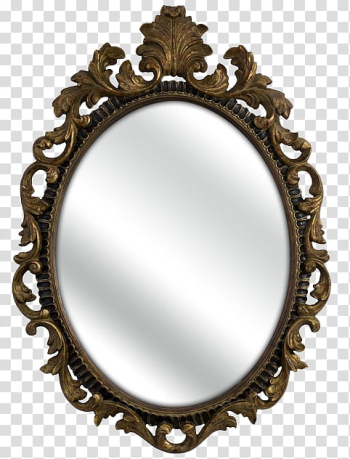 Vintage, oval brown wooden framed mirror transparent background PNG clipart Vintage, oval brown wooden framed mirror transparent background PNG clipart