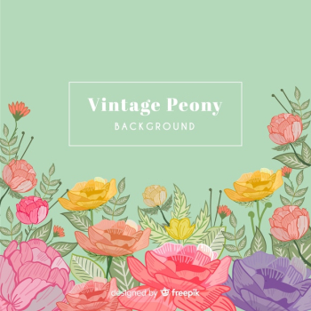 Vintage peony flowers background Vintage peony flowers background