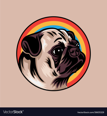 vintage pug dog concept isolat vintage pug dog concept isolat