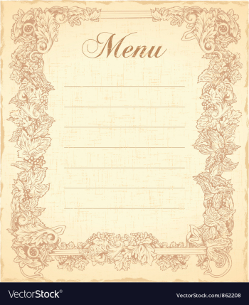 Vintage restaurant menu vector image Vintage restaurant menu vector image